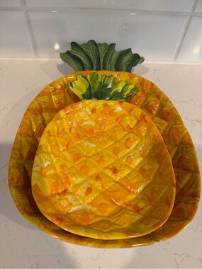 OUTDOOR COLLECTION Set of 2 Pineapple Serving Bowls